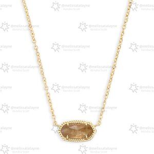 Elisa Gold Pendant Necklace in Citrine